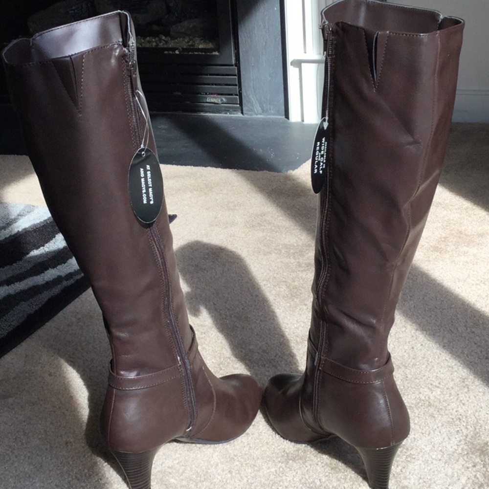 10M Karen Scott Brown Leather Boots - Picture 7 of 8